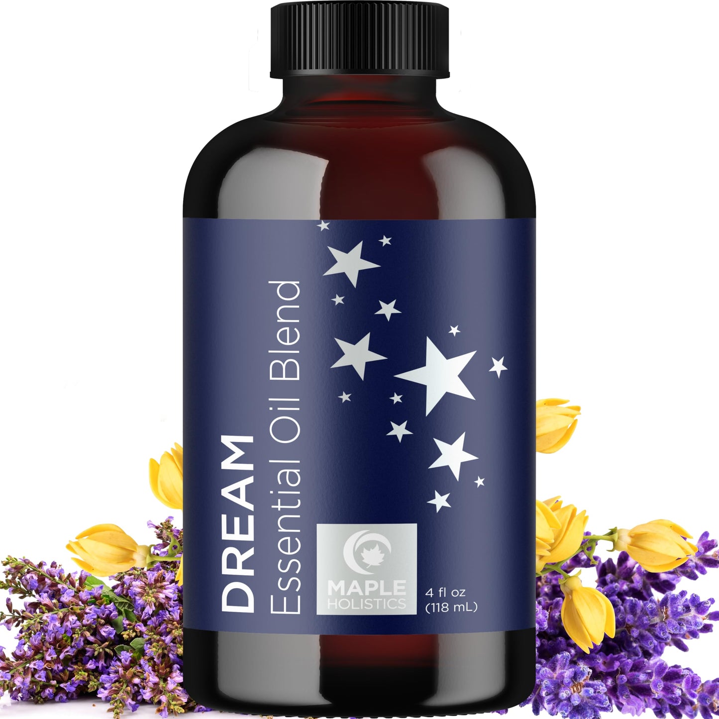 Sleep Essential Oil Blend for Diffusers – Dream Essential Oil for Nighttime Aromatherapy (4oz) with Lavender, Ylang-Ylang, Clary Sage & Roman Chamomile