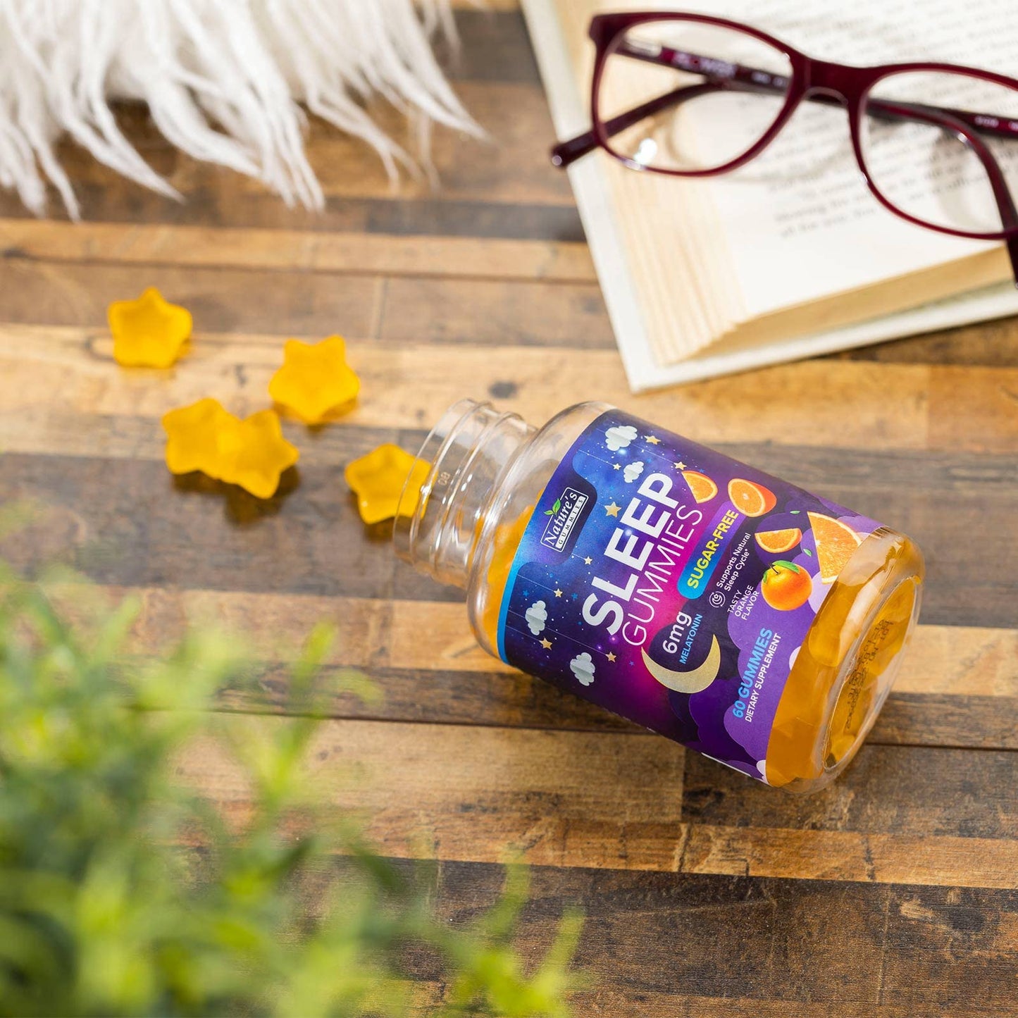Sleep Gummies 6mg – Sugar-Free Melatonin for Adults & Kids (Orange, 60 Gummies)