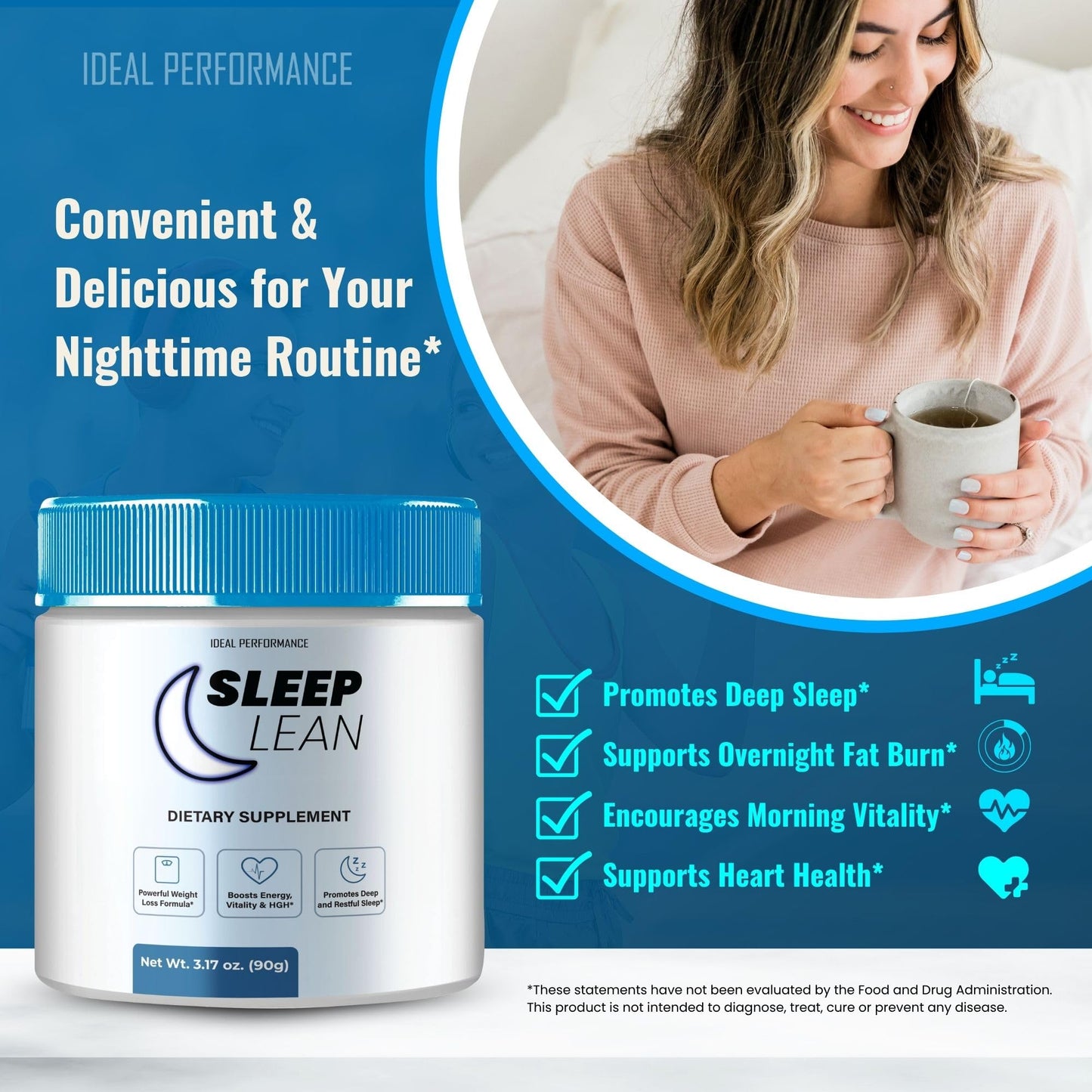 Sleep Lean Powder | Official SleepLean Health & Wellness Supplement - Maximum Strength (1 Pack)