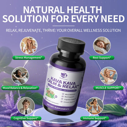 Kava Kava Root Extract - Liposomal Kava + L-Theanine, 50% Kavalactones, Sleep & Mood Support, 60ct