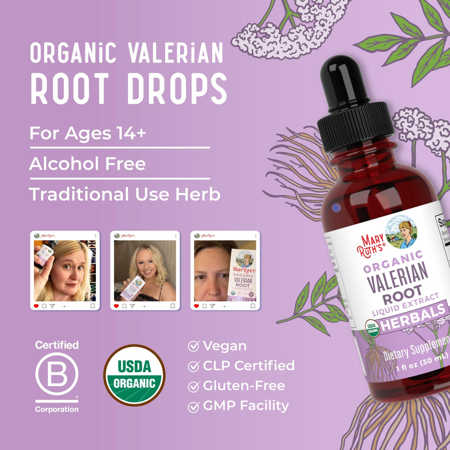 MaryRuth Organics Valerian Root Liquid Drops – 60 Servings | Sleep Support, Vegan, Non-GMO, Gluten Free