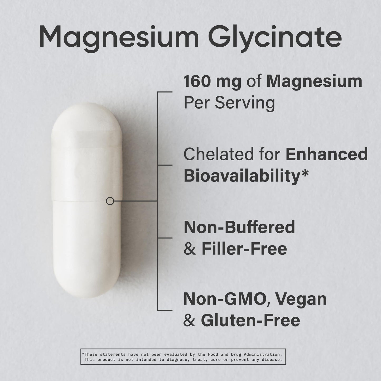 Sports Research Magnesium Glycinate 160 mg | Chelated, Vegan Capsule – 90 Count