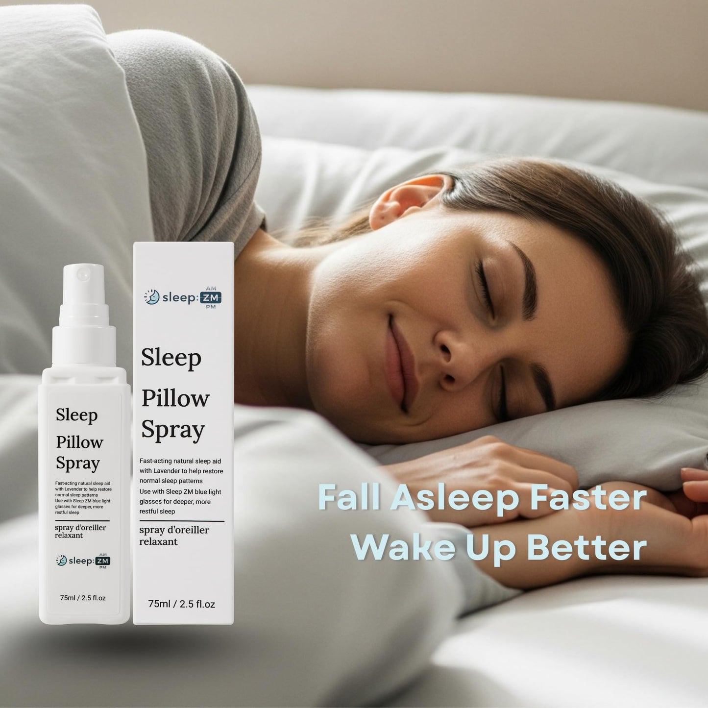 Sleep ZM Lavender Pillow Sleep Spray – Calming Aromatherapy for Deep Sleep (2.5 fl oz)