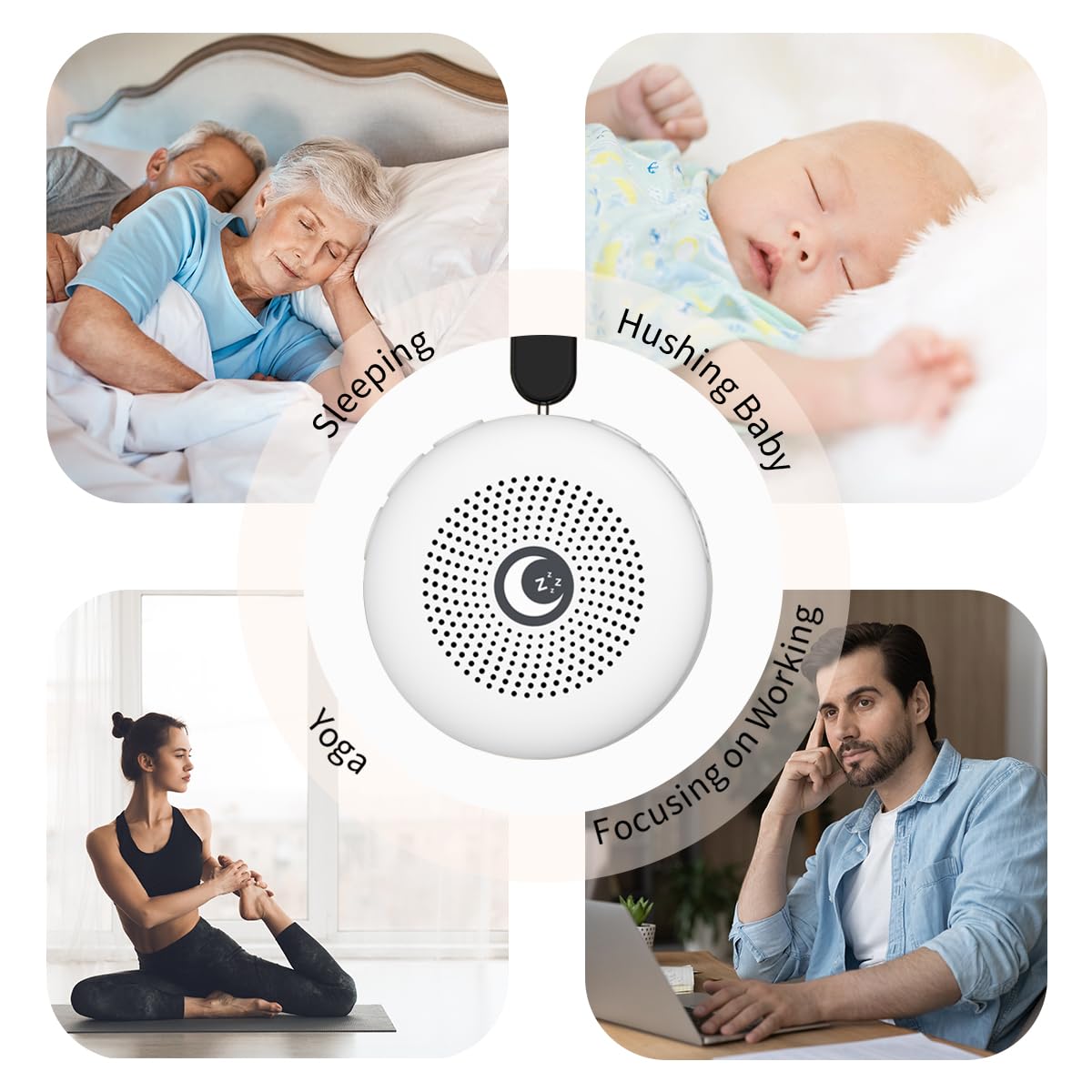 Sleepbox Sleep Sound Machine Portable Noise Machine — 30 Soothing Sounds, 32 Volume Levels, 22h Battery, 4 Timers