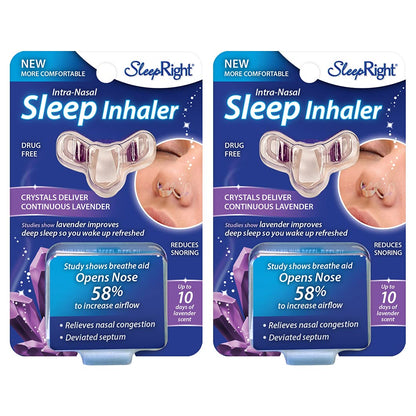 SleepRight Intra-Nasal Sleep Inhaler Nasal Congestion Reducer with Lavender – 2-Pack | Sleep Aid