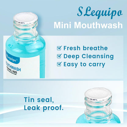 SLequipo Travel Size Mouthwash – Mint 1.2oz/35ml Bulk Pack (10 Bottles)