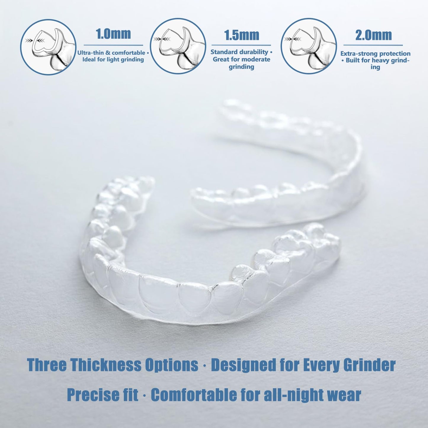 Dental Night Guard 2PCS – Custom Mouth Guard for Bruxism, TMJ & Teeth Clenching