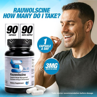 Slim Science Rauwolscine Yohimbine HCL 3mg - 90 Vegetarian Capsules
