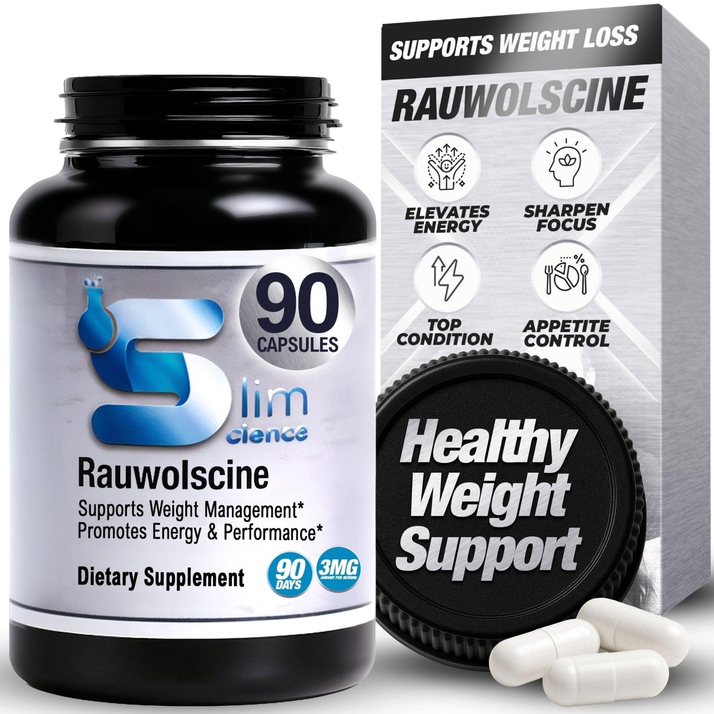 Slim Science Rauwolscine Yohimbine HCL 3mg - 90 Vegetarian Capsules