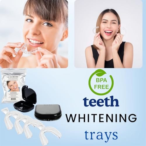 Teeth Whitening Trays Moldable 4-Pc with 2 Slim Cases | BPA-Free
