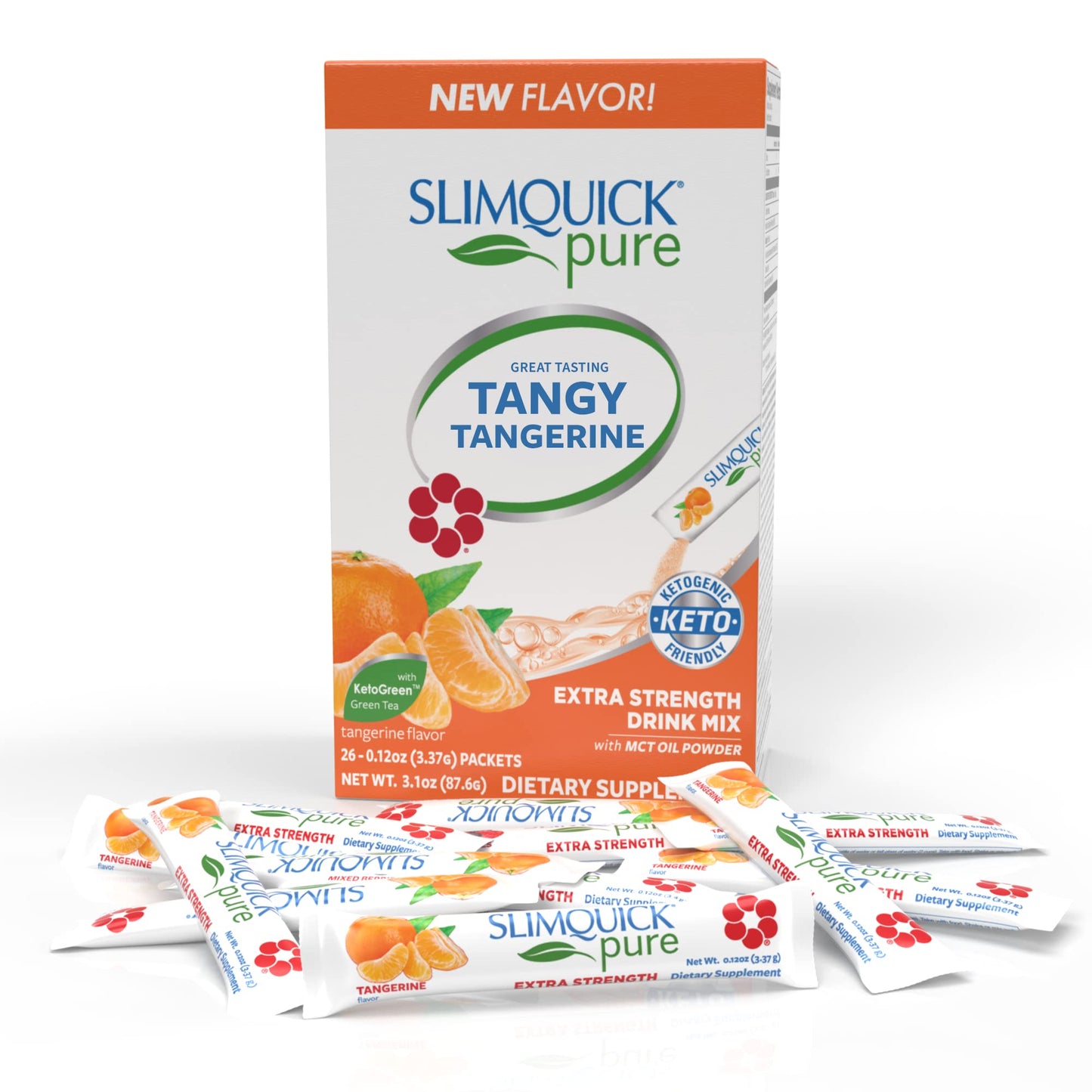 SlimQuick Extra Strength Weight Management Drink Mix for Women – Tangerine (26 Count)