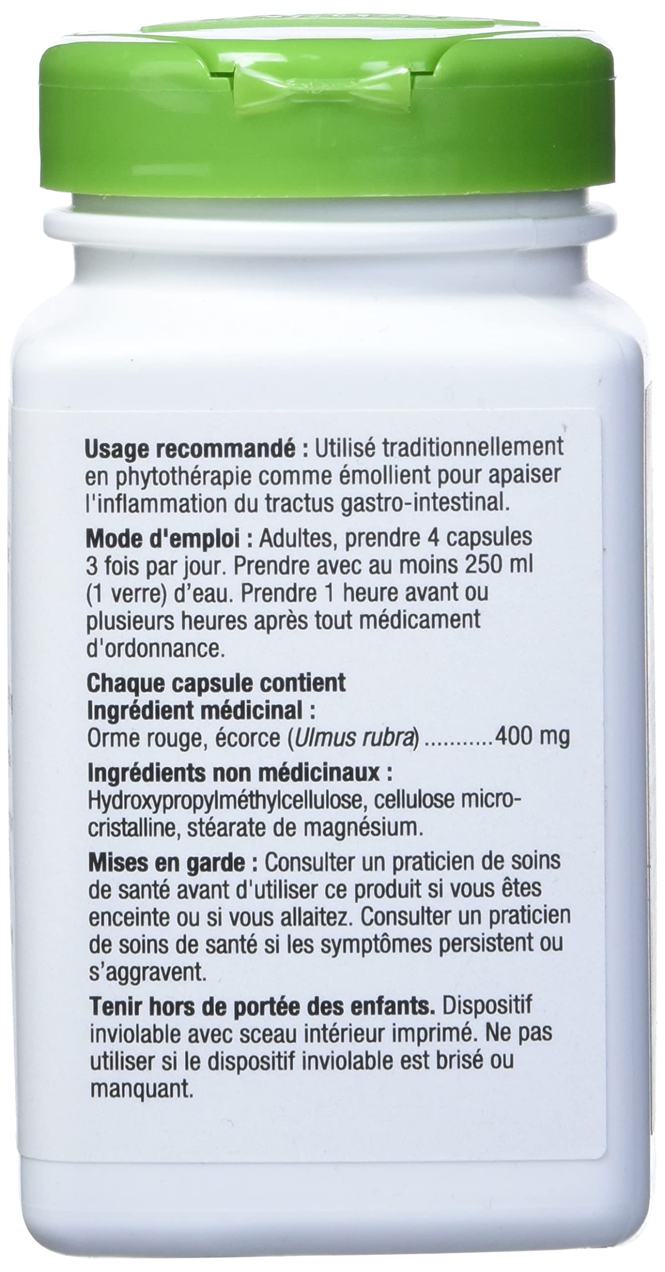 Nature's Way Slippery Elm Bark - 100 Vegetarian Capsules (2 Pack) | TRU-ID Certified, Non-GMO Project Verified