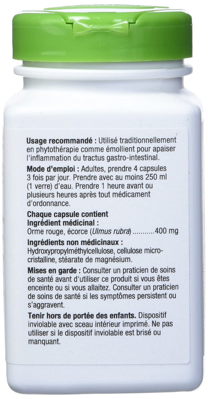 Nature's Way Slippery Elm Bark - 100 Vegetarian Capsules (2 Pack) | TRU-ID Certified, Non-GMO Project Verified