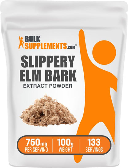 Slippery Elm Bark Extract Powder 750mg - Gluten Free (100g) | BulkSupplements