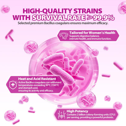 Kitty Queen Slippery Kitty Probiotic Gummies – 2B CFU Bacillus coagulans, pH Balance & Vaginal Flora