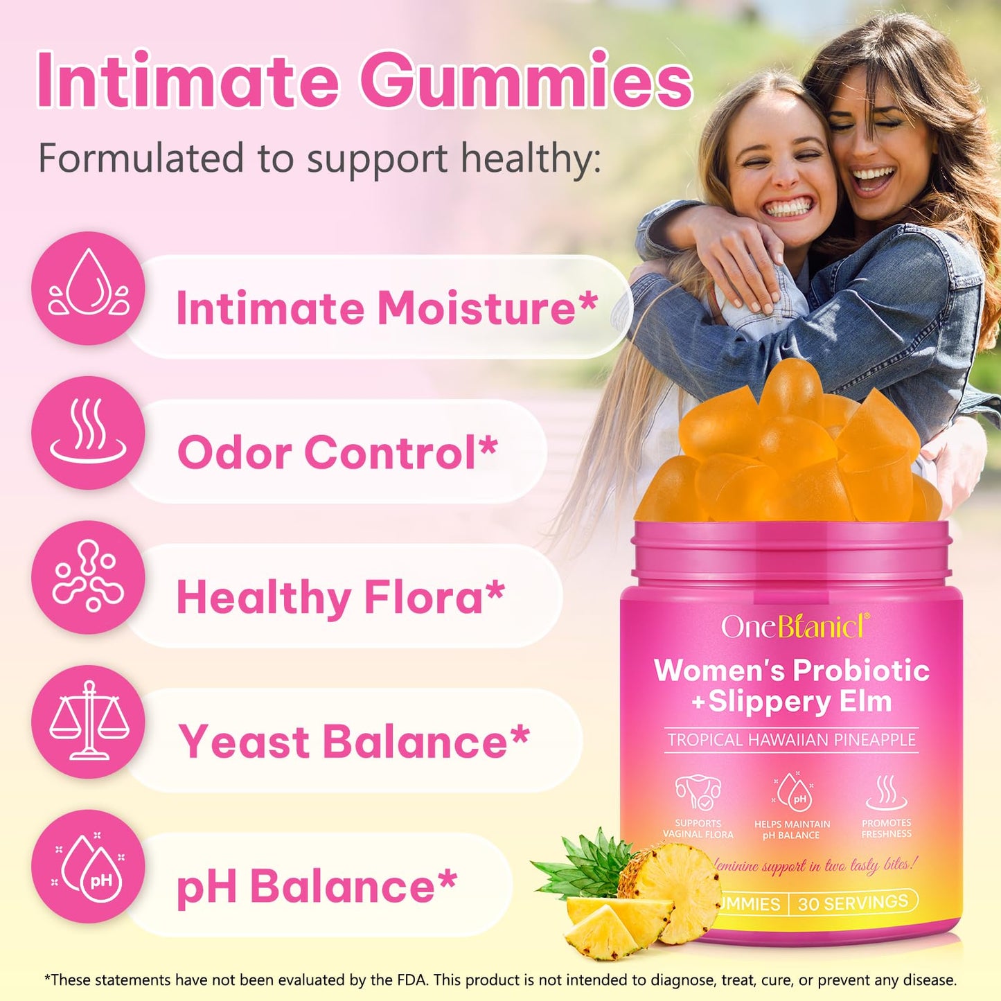Beyxdu Probiotics for Women Gummies – Feminine Balance, Vaginal Health, Prebiotics & Lactobacillus – 60 Gummies