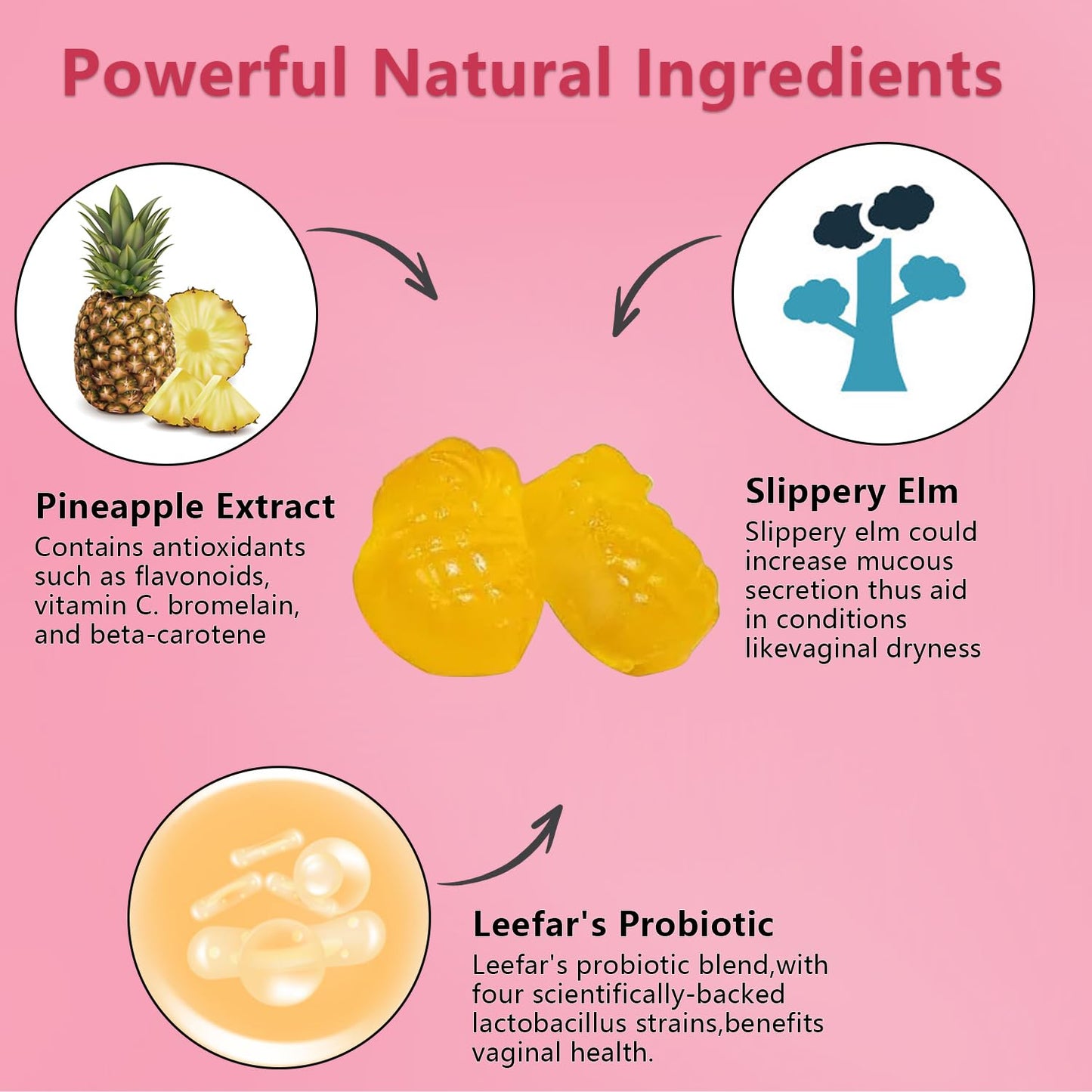 Her Juicy Premium Feminine Probiotics Gummies for Women – Pineapple Flavor, Vegan & Gluten Free | 1 Pack