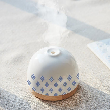 SLMIRACLE Luxurious Ceramic Diffuser 300ml – Blue & White Porcelain Pattern, Ultrasonic Mist