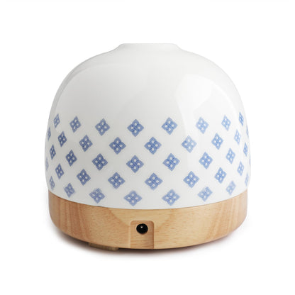 SLMIRACLE Luxurious Ceramic Diffuser 300ml – Blue & White Porcelain Pattern, Ultrasonic Mist
