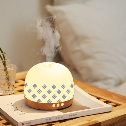 SLMIRACLE Luxurious Ceramic Diffuser 300ml – Blue & White Porcelain Pattern, Ultrasonic Mist