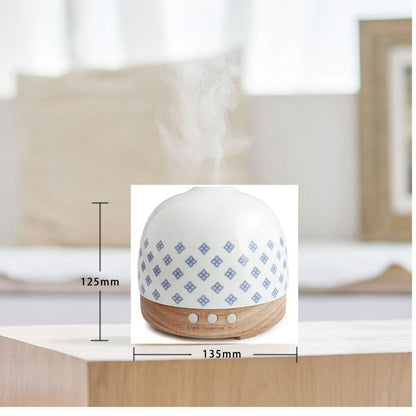 SLMIRACLE Luxurious Ceramic Diffuser 300ml – Blue & White Porcelain Pattern, Ultrasonic Mist