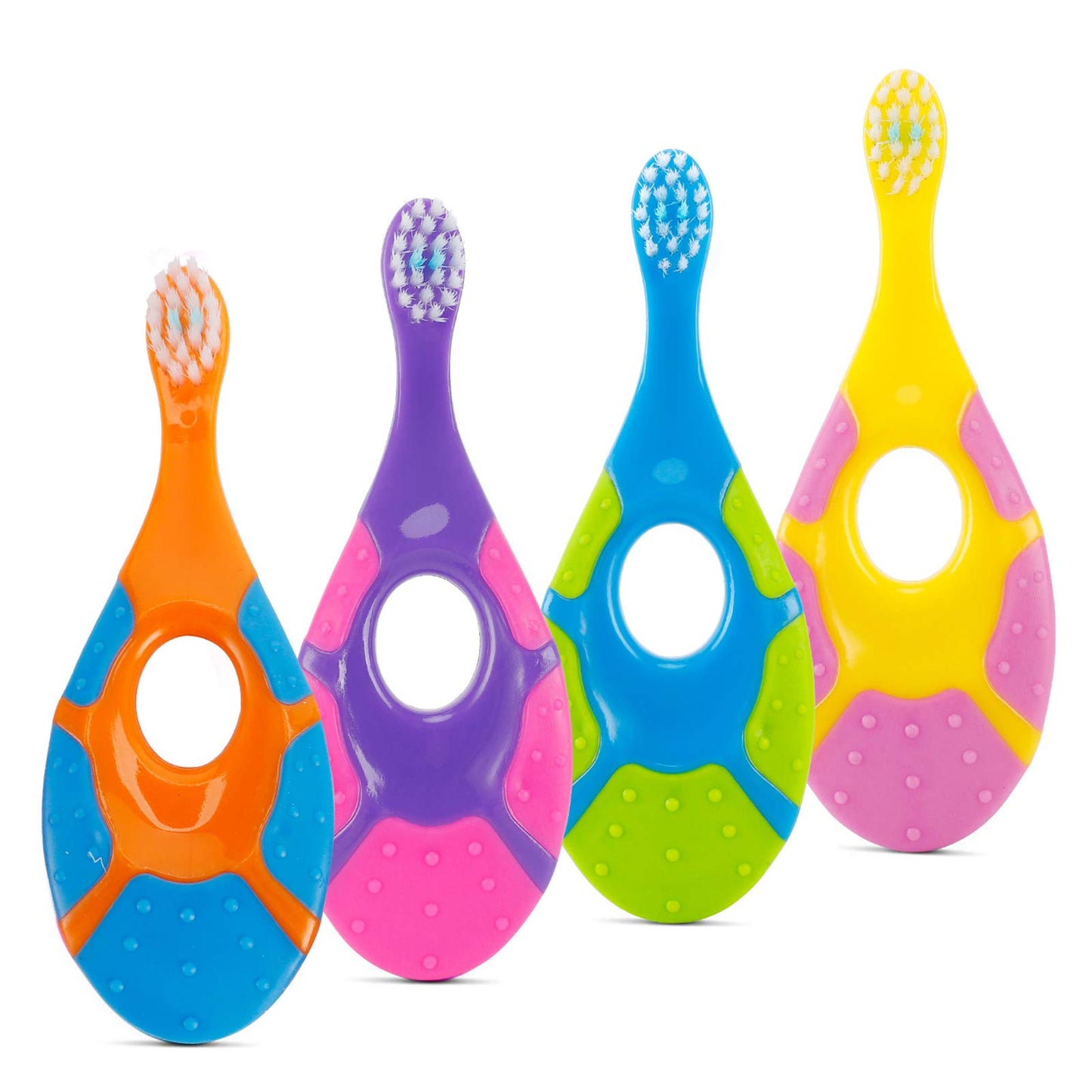 Slotic Baby Toothbrush 0-2Y - 4-Pack with Extra Soft Bristles - Dentist Recommended