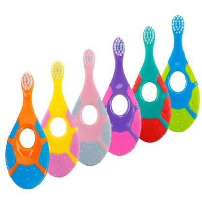 Slotic Baby & Toddler Toothbrush (0-2 yrs) - Extra Soft Bristles, Easy-Grip Handle, 6-Pack