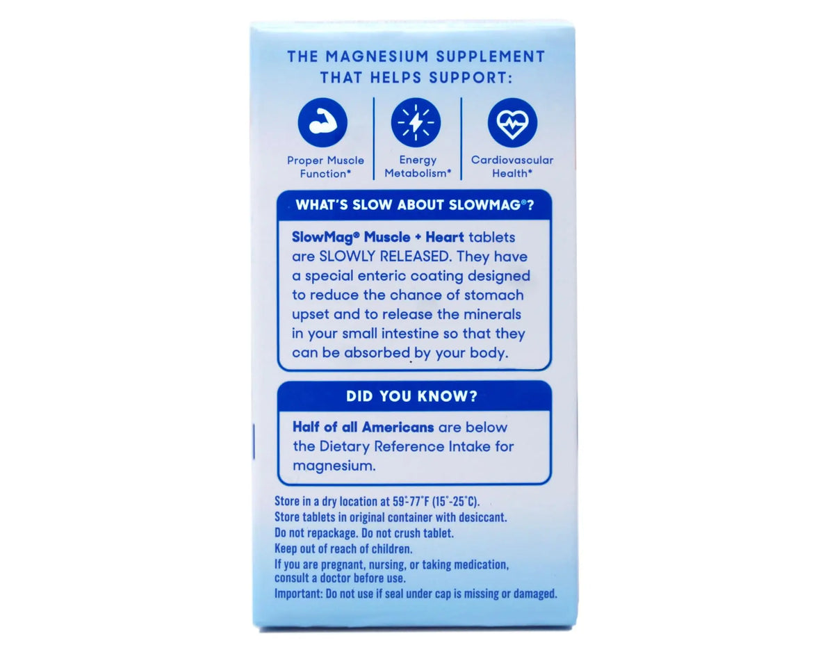 Slow-Mag Magnesium Chloride and Calcium, 60 Tablets Each (Value Pack of 3) BritishVita | Premium UK Vitamins & Wellness Supplements