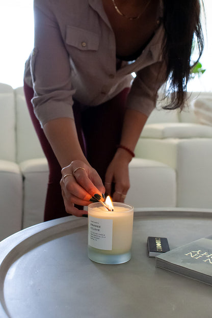 Slow North Orange + Clove Candle | Pure Soy Wax, Essential Oils, Reusable Frosted Glass Jar, Hand-Poured in the USA (8 oz)