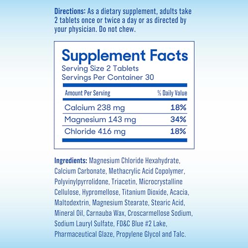 SlowMag Muscle + Heart Magnesium Chloride with Calcium – Supports Muscle Relaxation & Heart Health (60 Count)