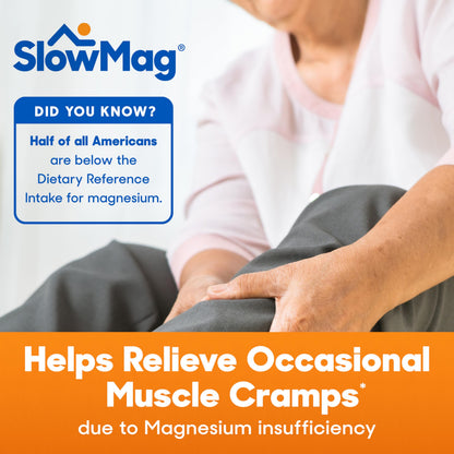 SlowMag Muscle + Heart Magnesium Chloride with Calcium – Supports Muscle Relaxation & Heart Health (60 Count)