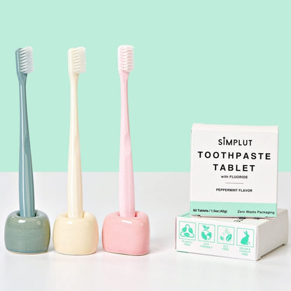 Chewable Fluoride Toothpaste Tablets - 150 Pack | Travel Size, Eco Friendly Vegan Dental Tabs, Peppermint