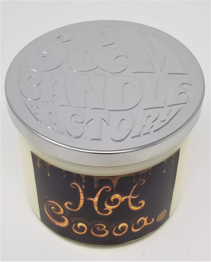 Hot Cocoa & Cream Candle | 14.5oz 3-Wick Soy | 80HR Burn Time | Made in USA | S&M Candle Factory
