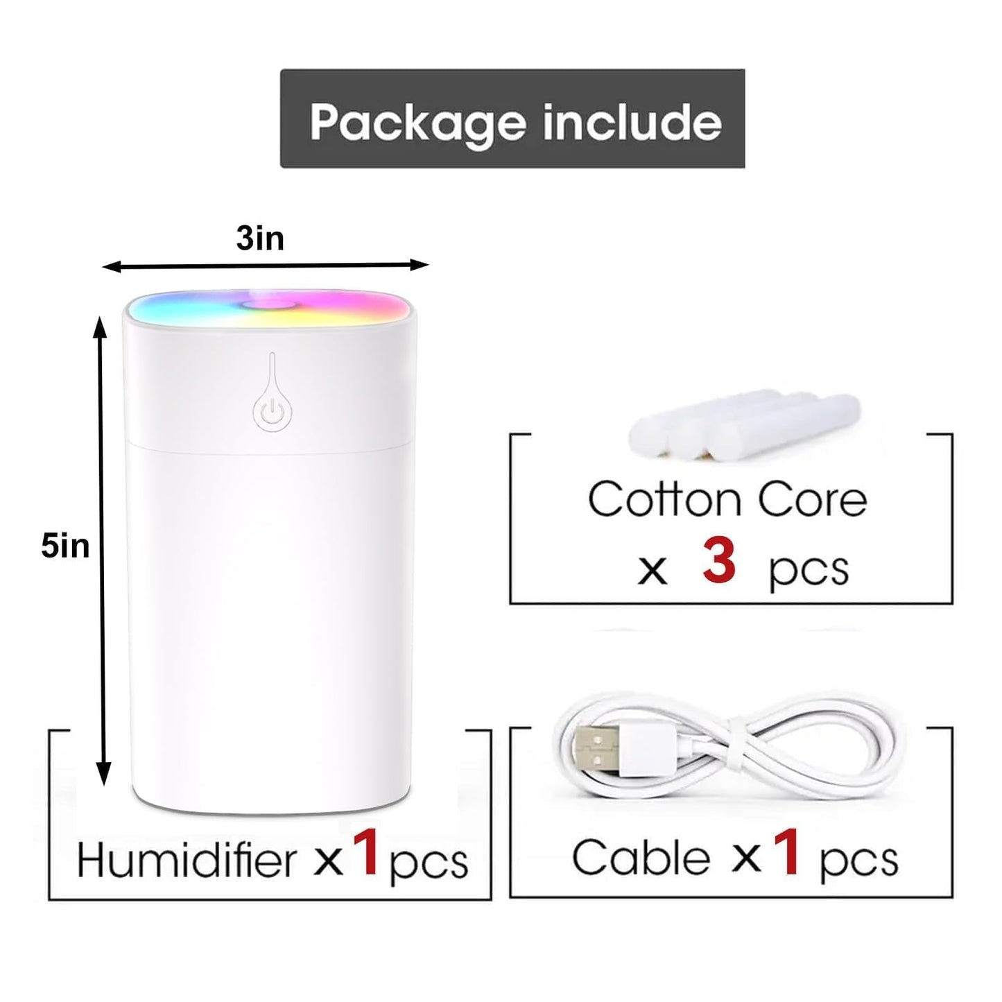 Small Diffuser 400ml – 2-in-1 Desk Humidifier & Aroma Diffuser with Auto-Off