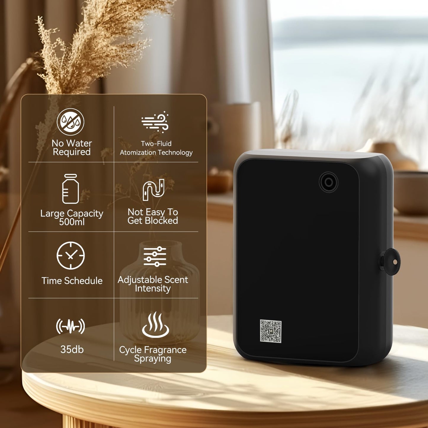 Smart Bluetooth Essential Oil Diffuser – Large Room Coverage (Black)