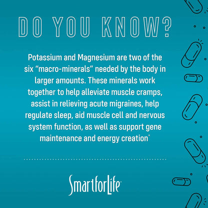 SMART FOR LIFE Potassium Magnesium Supplement – 30 Vegan Capsules | High-Absorption Mineral Complex