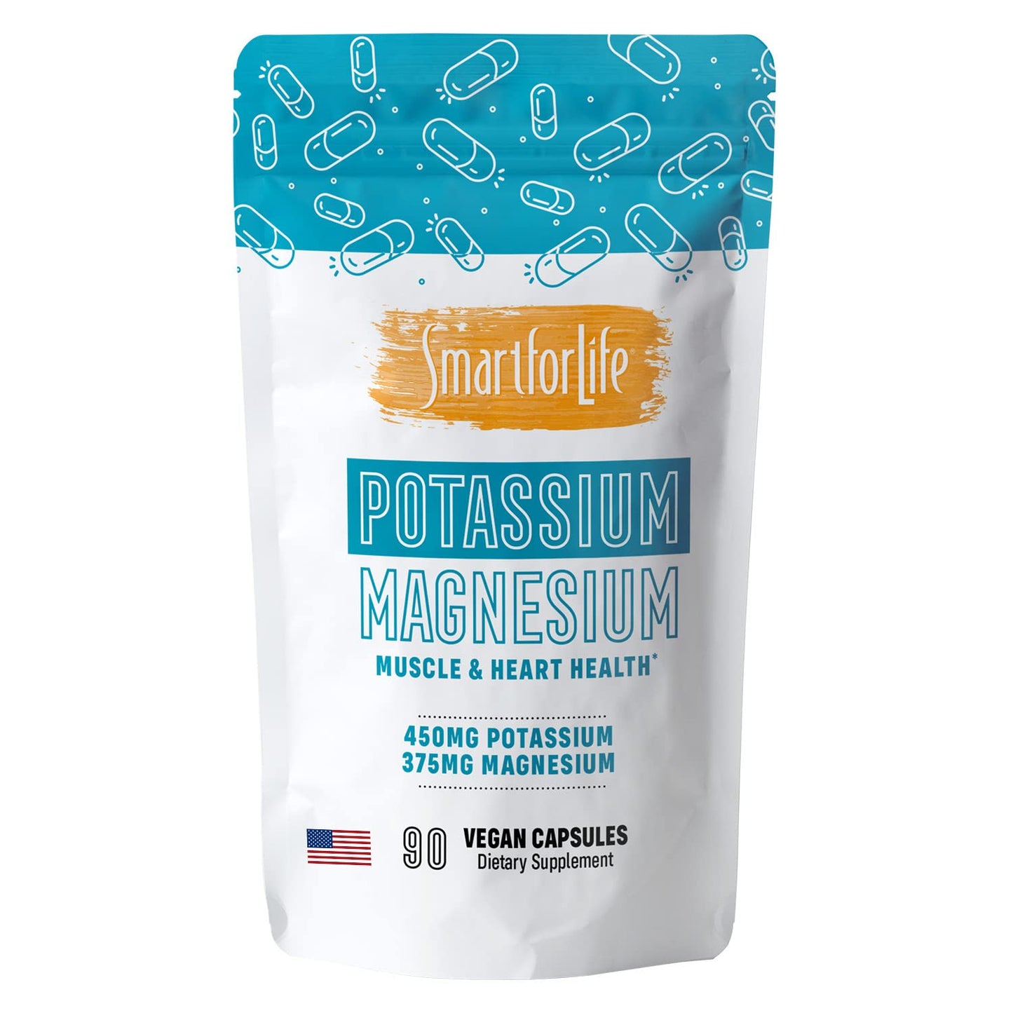 SMART FOR LIFE Potassium Magnesium - 90 Vegan Capsules | High-Absorption Mineral Complex & Muscle Support