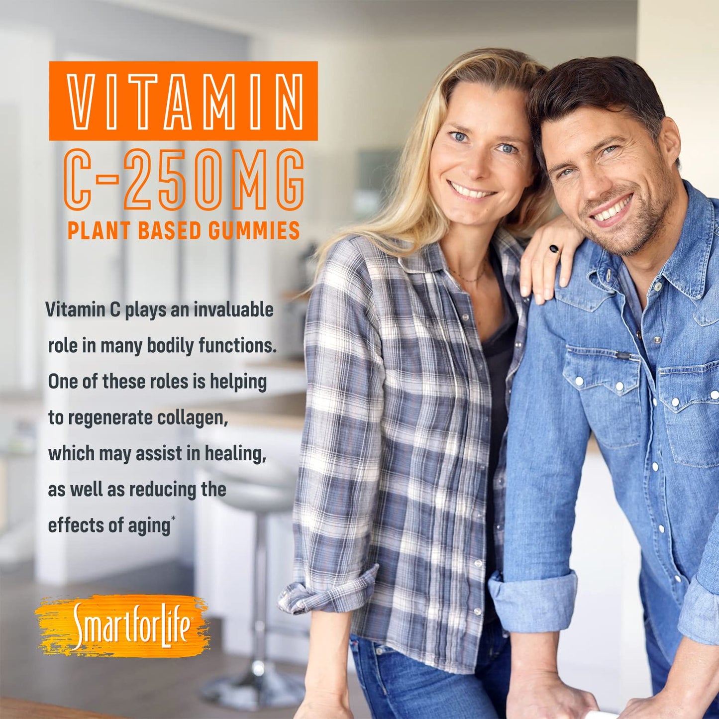 Smart for Life Vitamin C Gummies – Plant-Based Vegan Immune Support (30 Count)