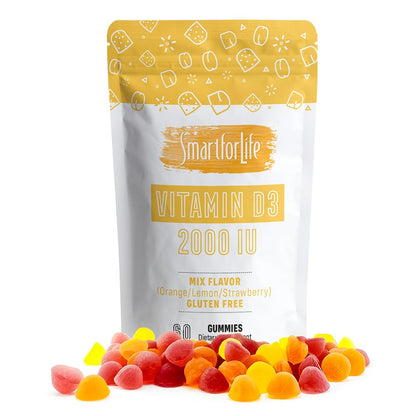 Smart for Life Vitamin D3 Gummies - High Absorption Vitamin D3 for Immune Support & Bone Strength - 60 Count