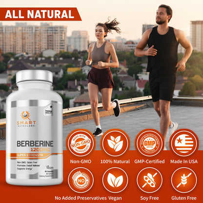 Smart Nutra Labs Berberine HCL 1200mg - 60 Vegan Capsules | Non-GMO, Gluten Free