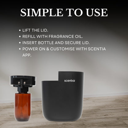 Smart Plug-in Diffuser with App Control – Waterless Cold Air, 500 Sq Ft (Black)