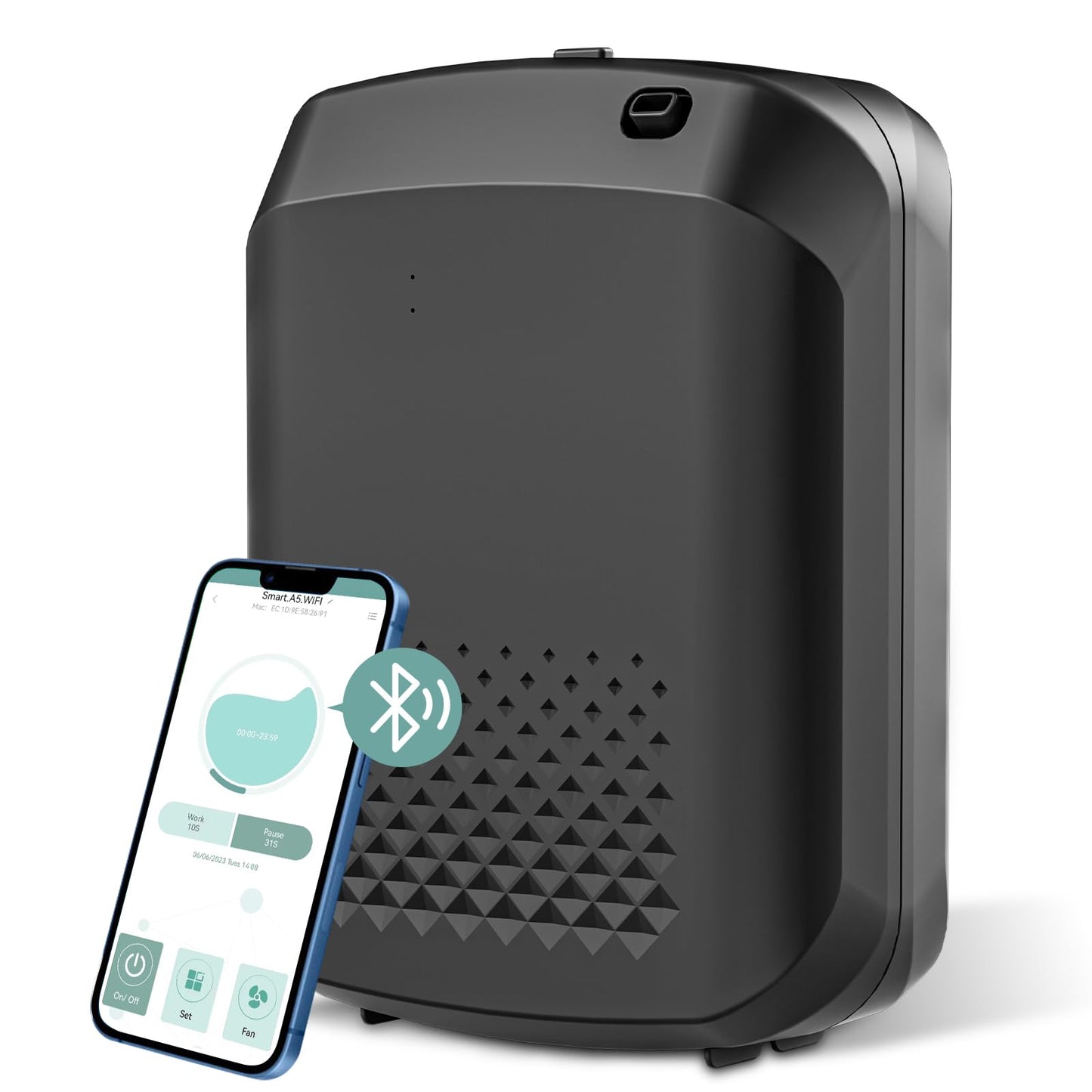 Smart Scent Air Machine for Home – 1500 Sq Ft Coverage, Bluetooth App (Black)