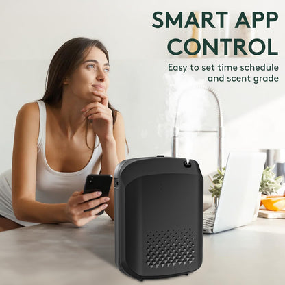 Smart Scent Air Machine for Home – 1500 Sq Ft Coverage, Bluetooth App (Black)