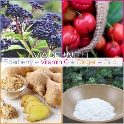 Smarter Elderberry Capsules with Vitamin C, Ginger & Zinc – 60 Vegan Pills