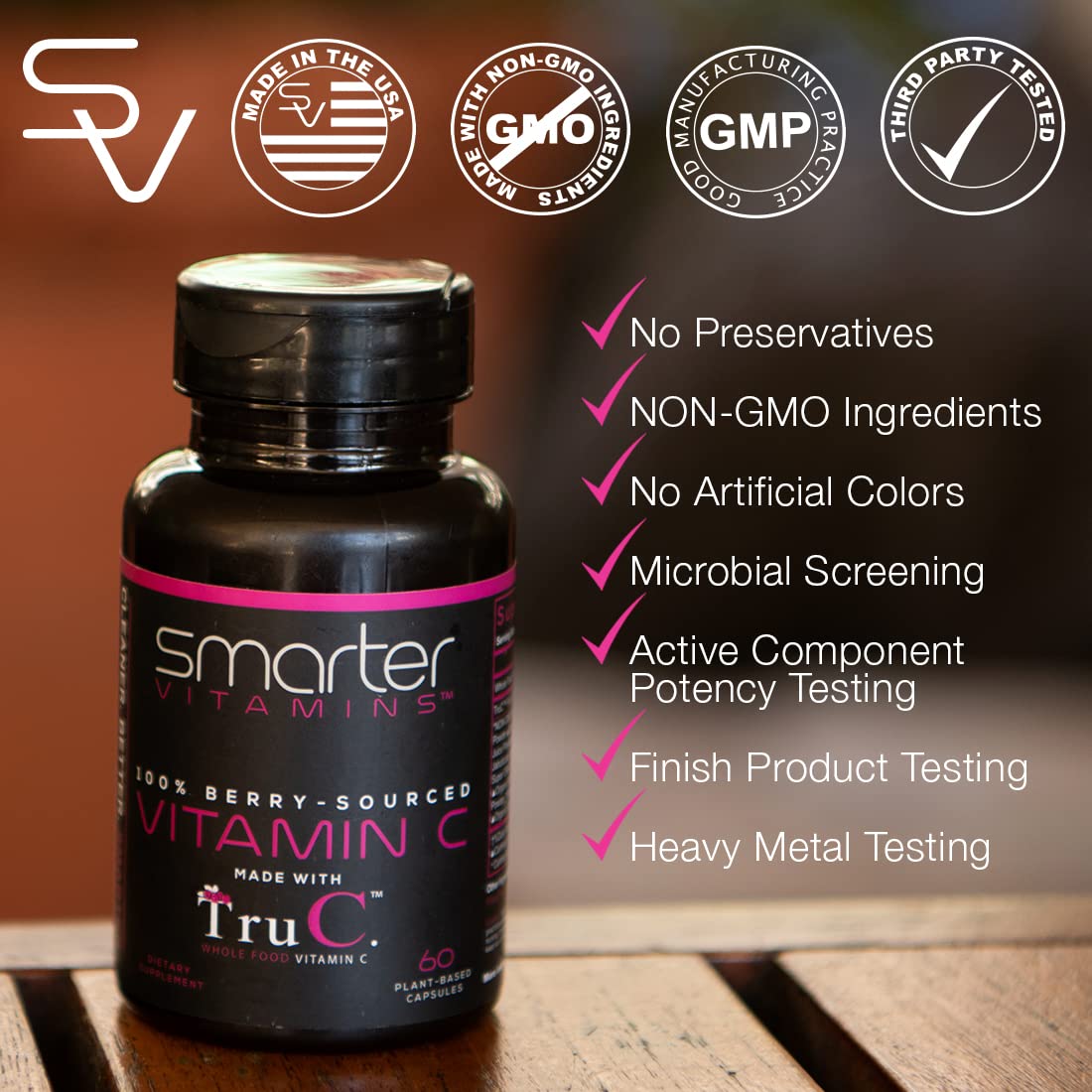 Smarter Raw Whole-Food Vitamin C from Berries – 60 Vegan Capsules
