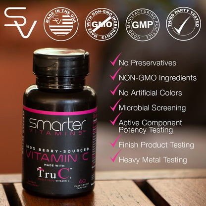 Smarter Raw Whole-Food Vitamin C from Berries – 60 Vegan Capsules