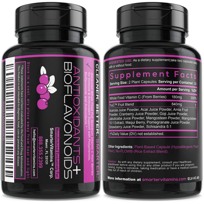 Smarter Raw Whole-Food Vitamin C from Berries – 60 Vegan Capsules