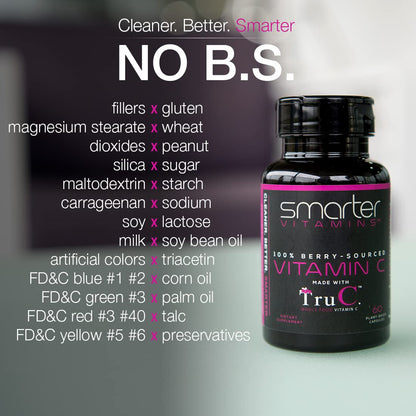 Smarter Raw Whole-Food Vitamin C from Berries – 60 Vegan Capsules