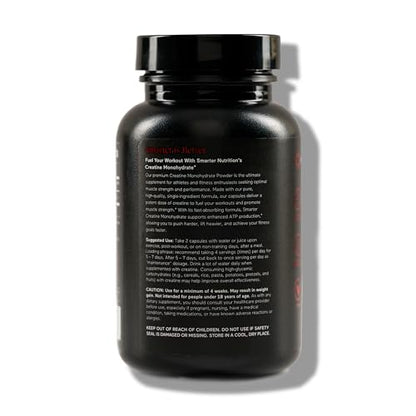 SMARTERNUTRITION Creatine Monohydrate Pills – 2500mg per Serving, Vegan Capsules, 60 Count (30-Day Supply)