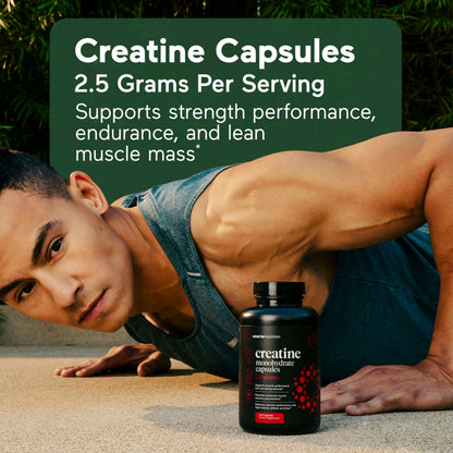 SMARTERNUTRITION Creatine Monohydrate Pills – 2500mg per Serving, Vegan Capsules, 60 Count (30-Day Supply)